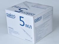 5 мл трехкомпонентный шприц Pakro, с иглой 0,7х40, 100 шт купить в Кемерово