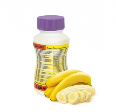 Нутрикомп Дринк Плюс банановый 200 мл. в пластиковой бутылке купить оптом в Кемерово