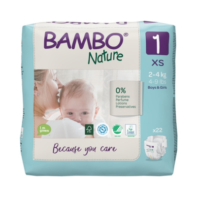 Эко-подгузники Bambo Nature 1 (2-4 кг), 22 шт купить оптом в Кемерово
