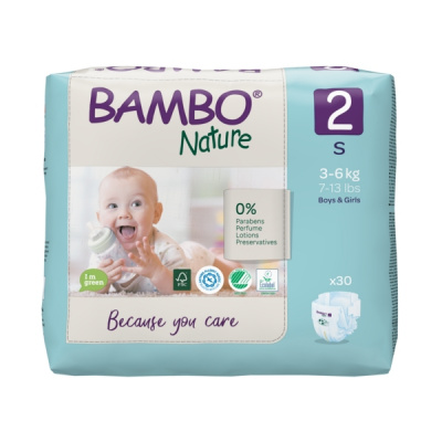 Эко-подгузники Bambo Nature 2 (3-6 кг), 30 шт купить оптом в Кемерово
