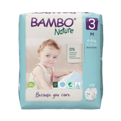 Эко-подгузники Bambo Nature 3 (4-8 кг), 28 шт купить оптом в Кемерово